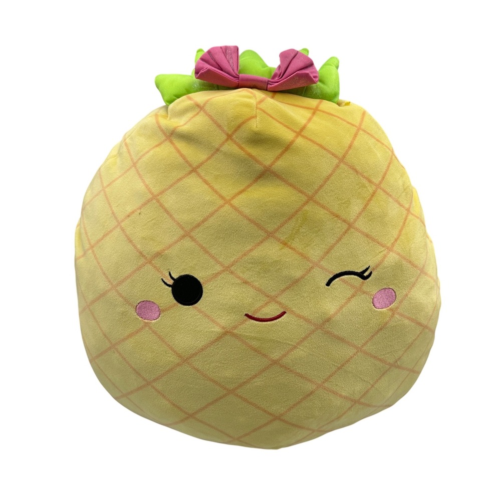 Squishmallows Aloha The‎ Pineapple Plush Stuffed Animal Toy with Bow 16"